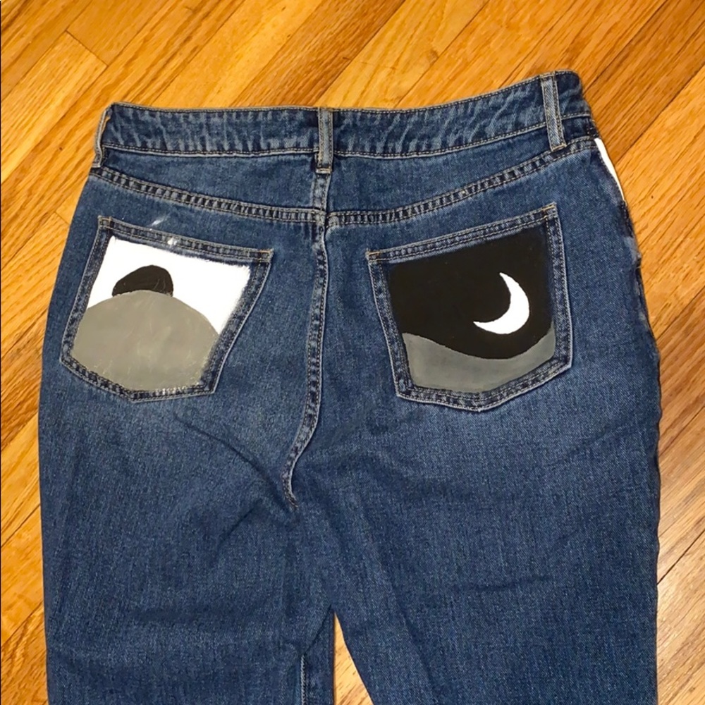 Hand painted Mom Jeans